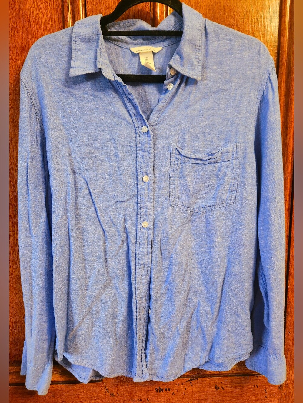 H&M Cornflower Blue Linen Button Shirt